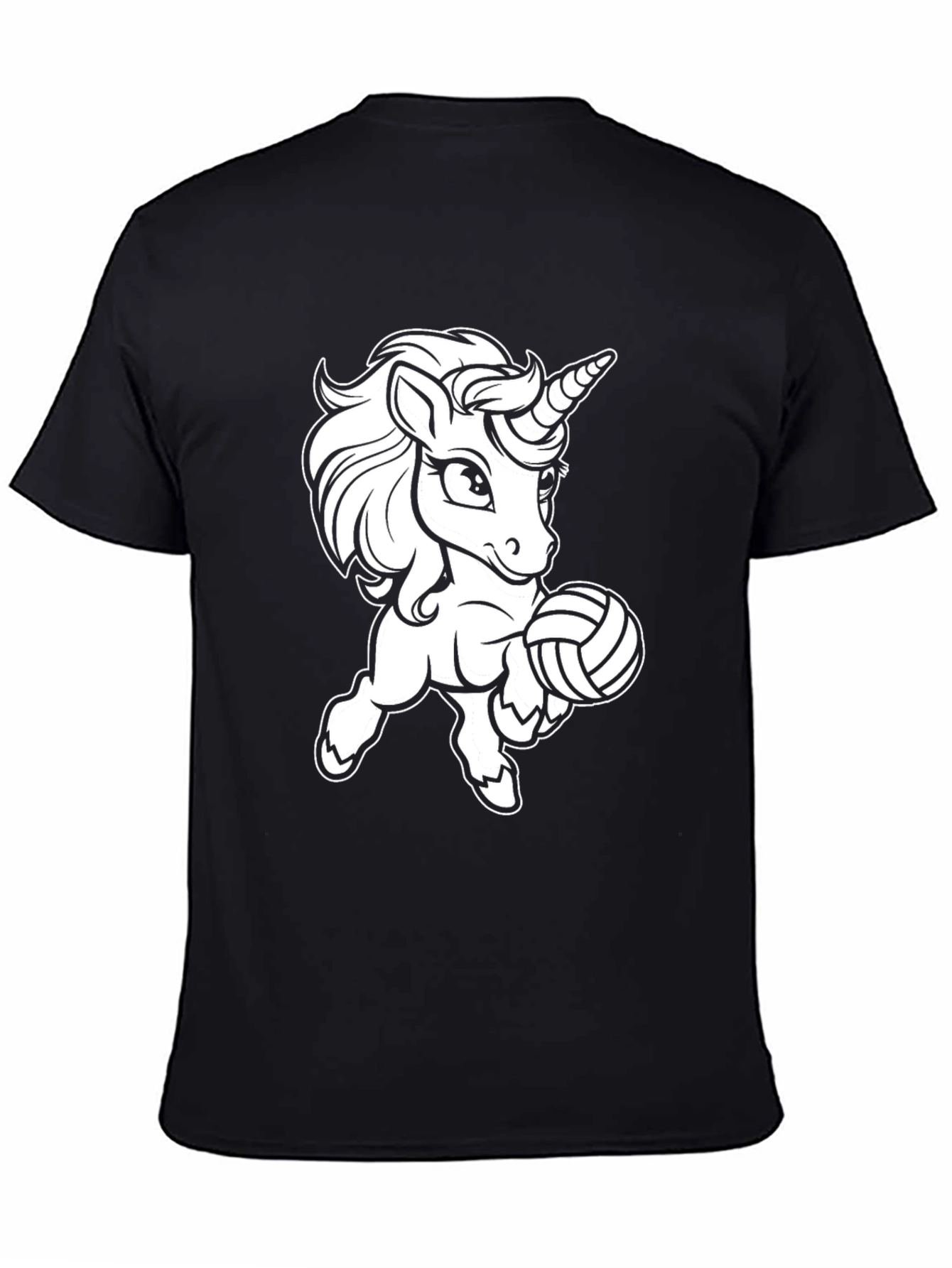 Unicorn Volleyball Black T-Shirt