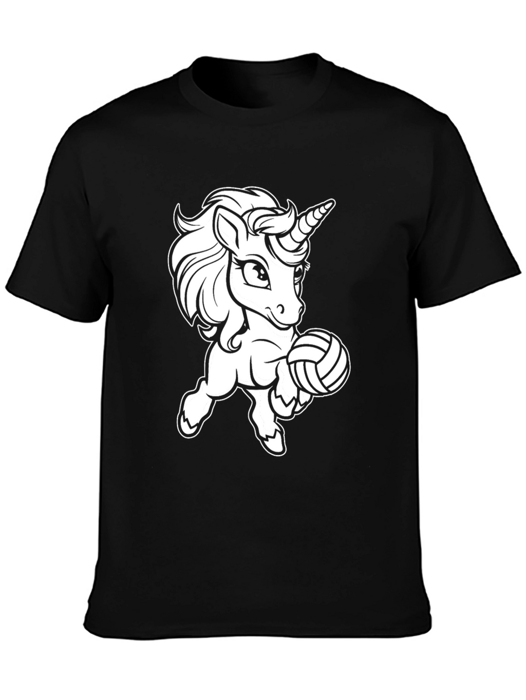 Unicorn Volleyball Black T-Shirt