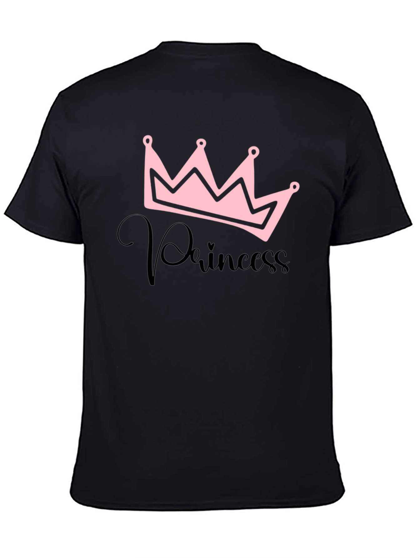 Princess Crown Graphic Black T-Shirt