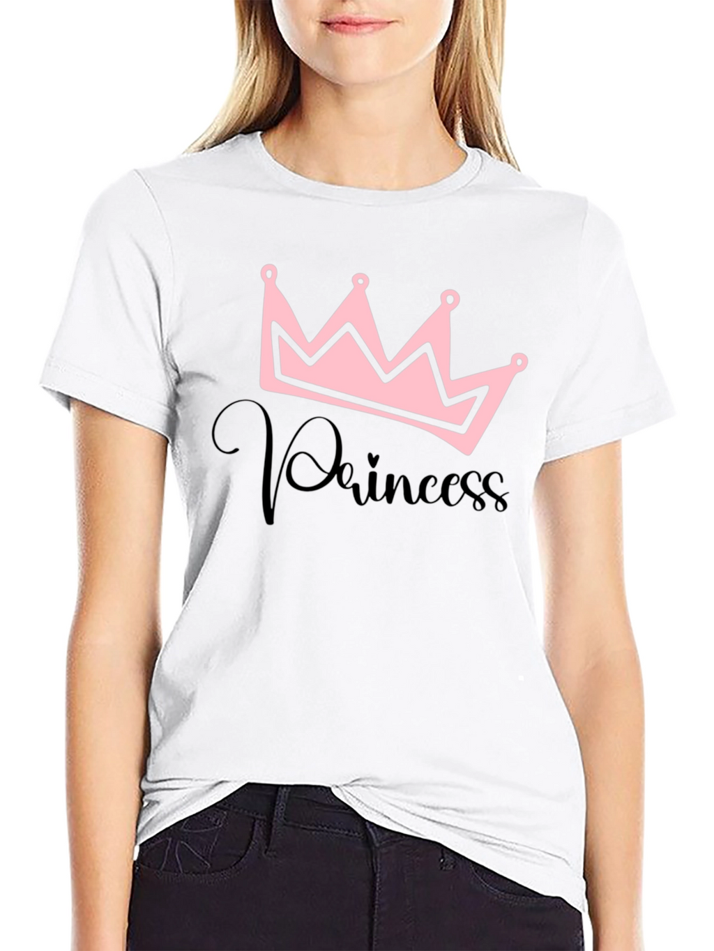 Princess Crown Graphic Black T-Shirt