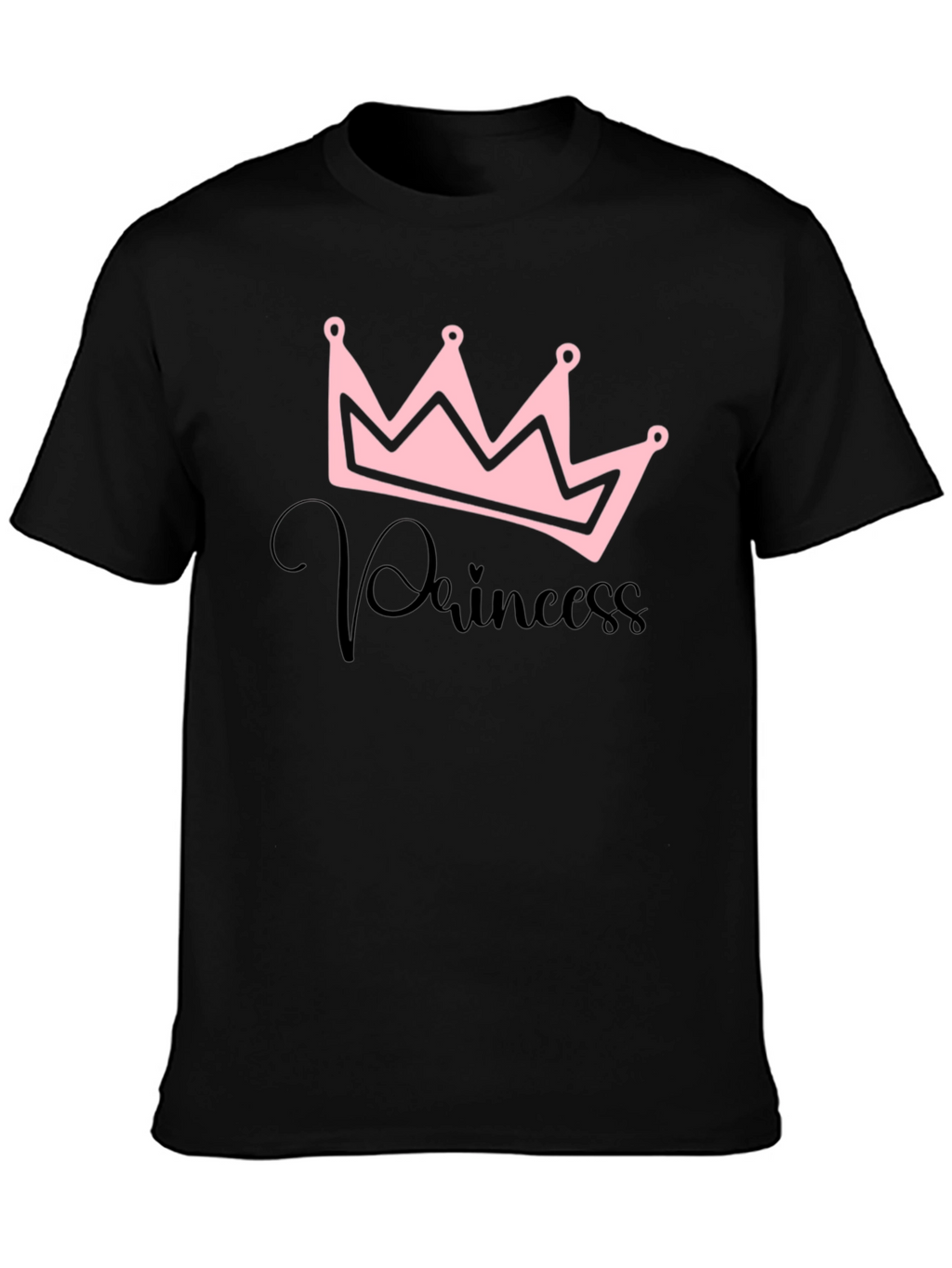 Princess Crown Graphic Black T-Shirt