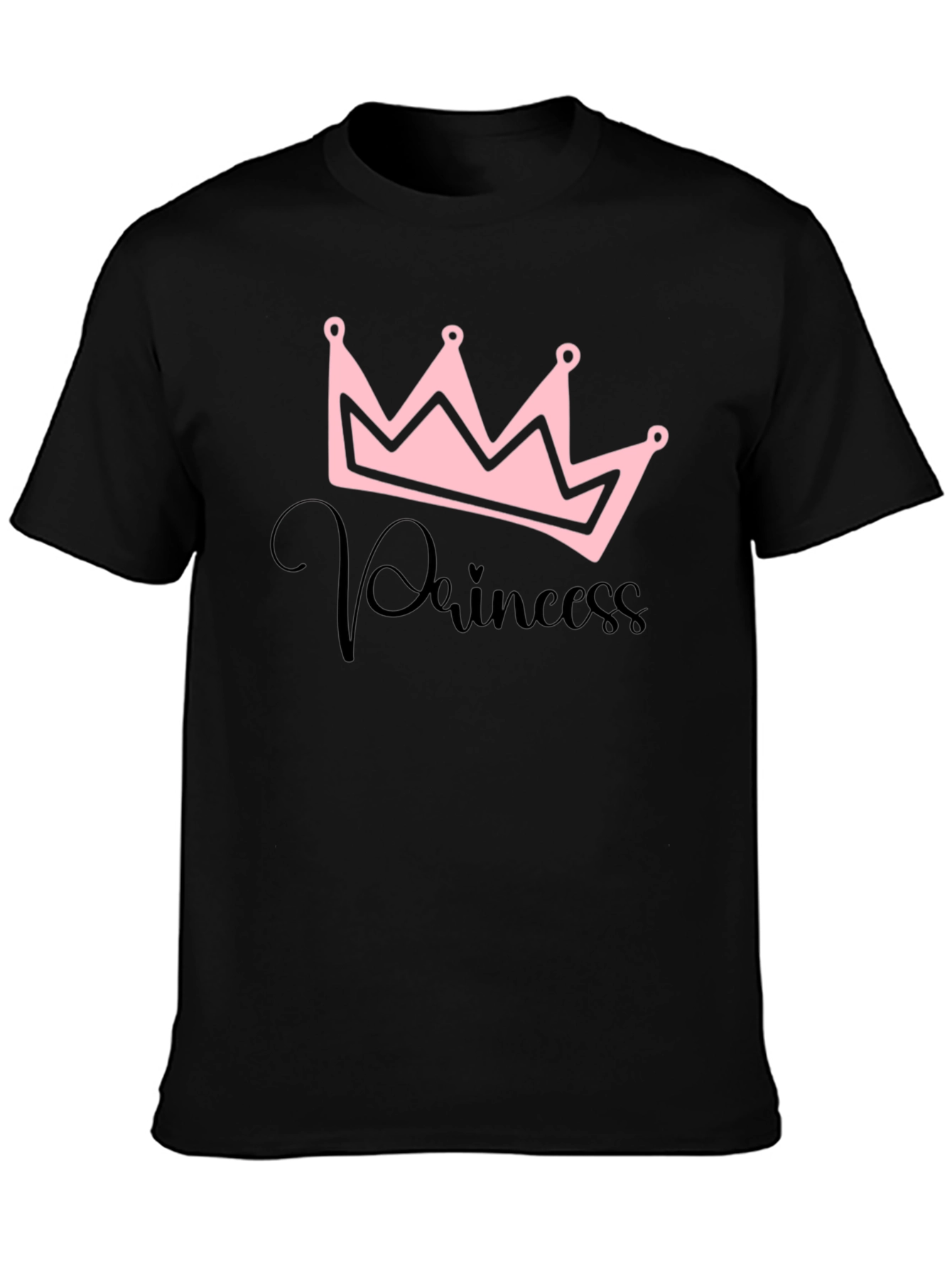 Princess Crown Graphic Black T-Shirt
