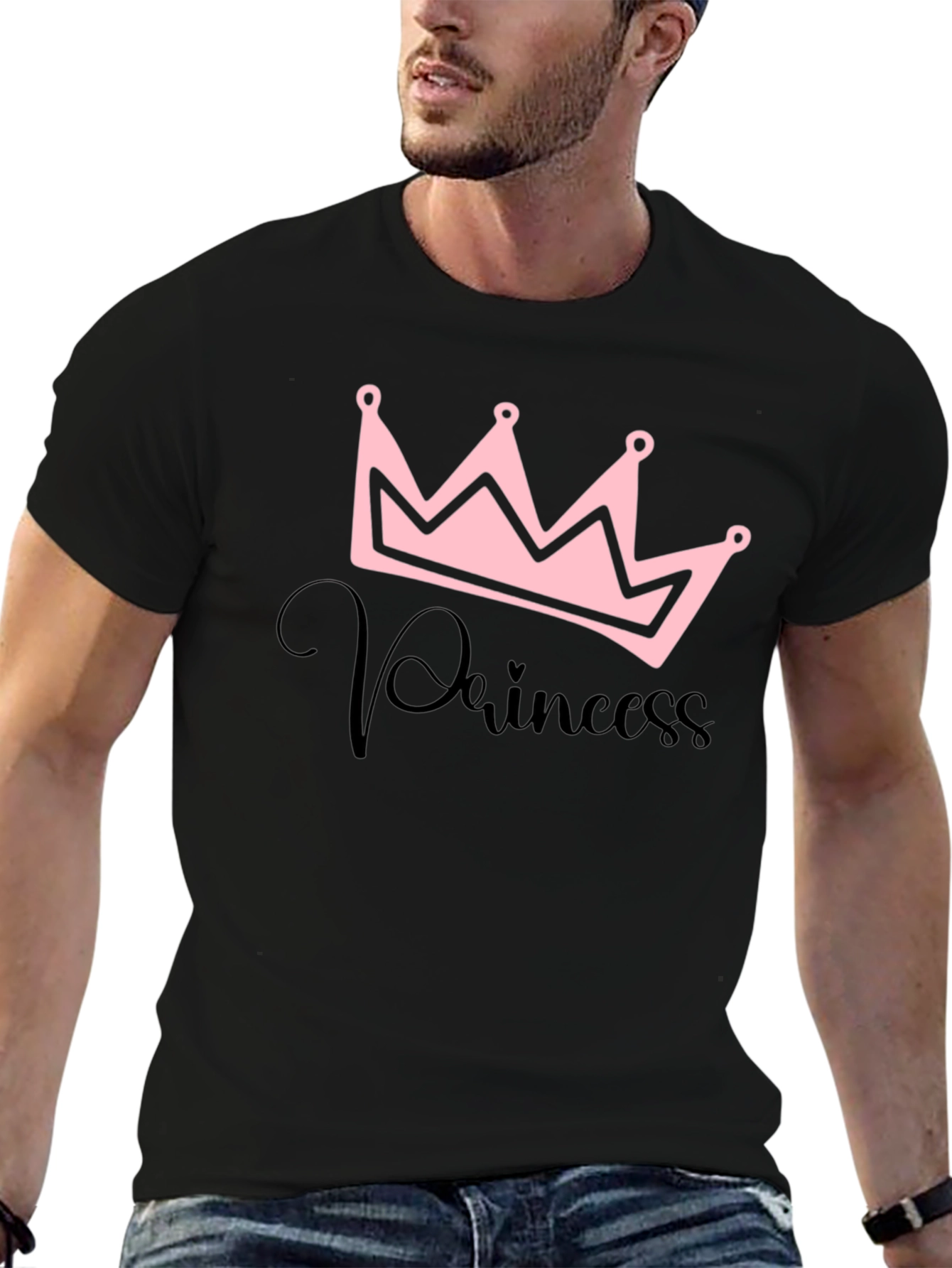 Princess Crown Graphic Black T-Shirt