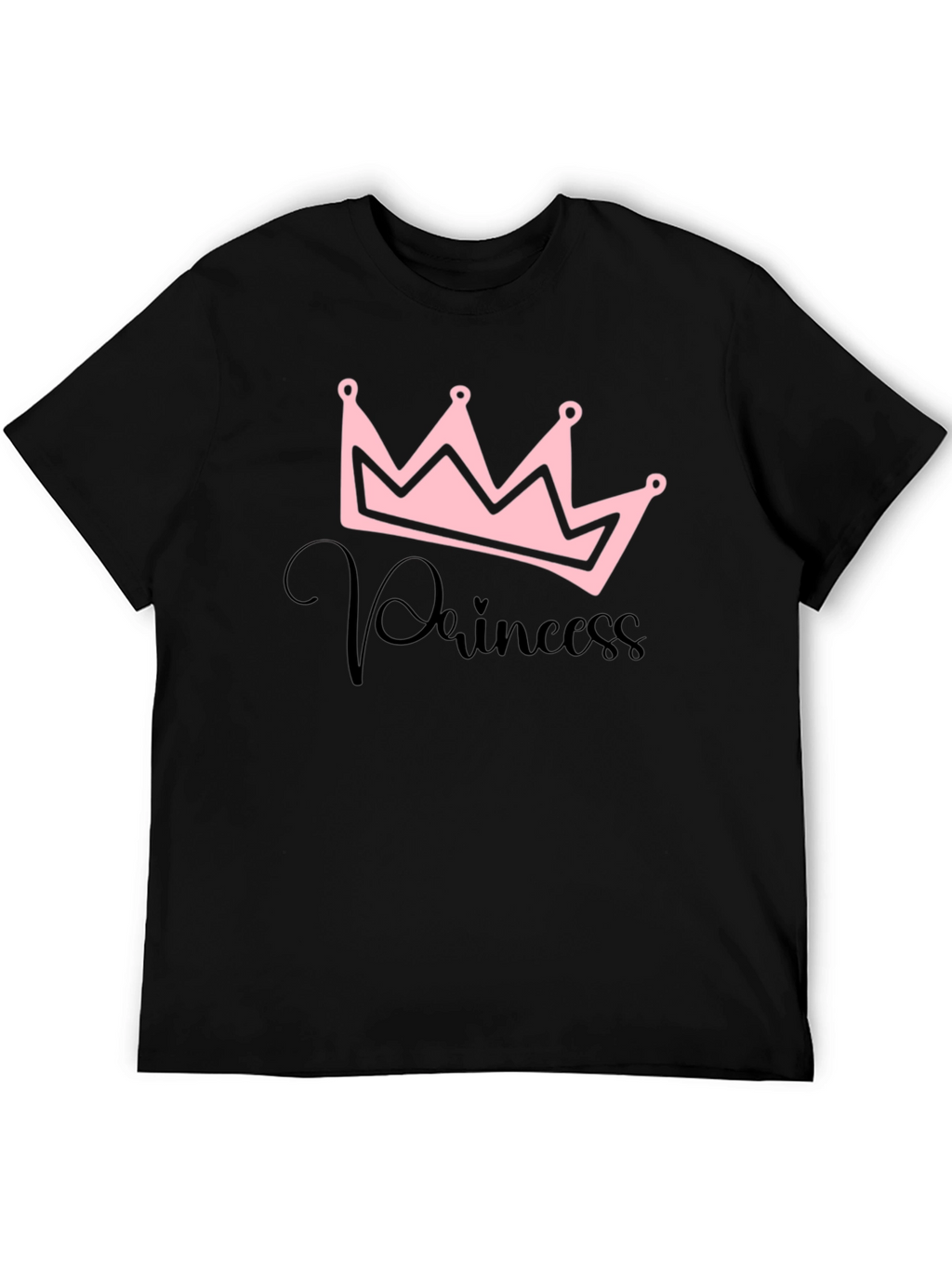 Princess Crown Graphic Black T-Shirt