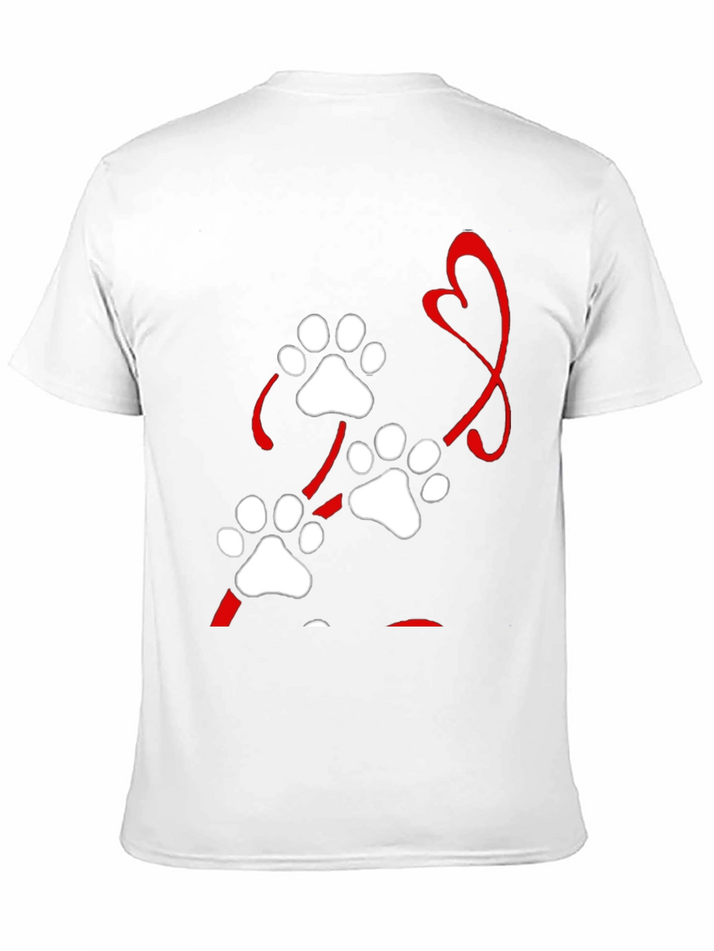 Paw Print Heart Black T-Shirt