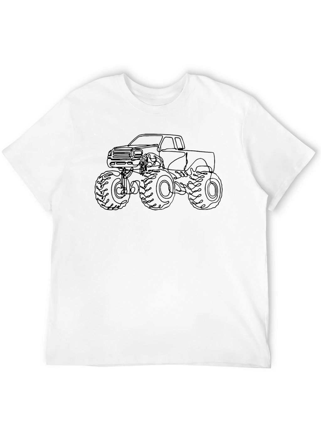Monster Truck Outline Graphic Tee - Black
