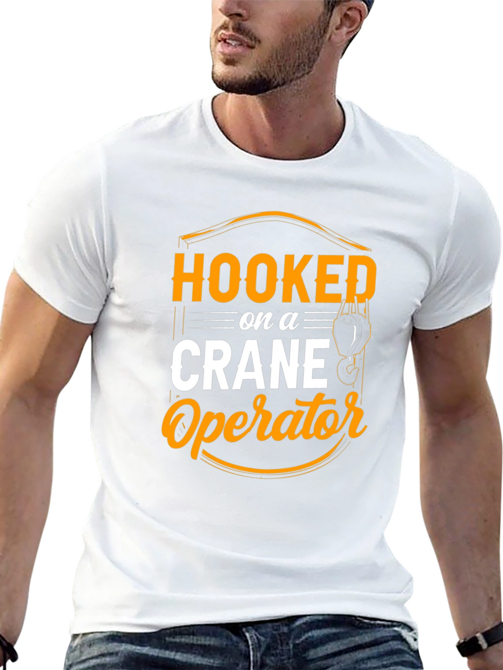 Hooked on Crane Operator T-Shirt - Black
