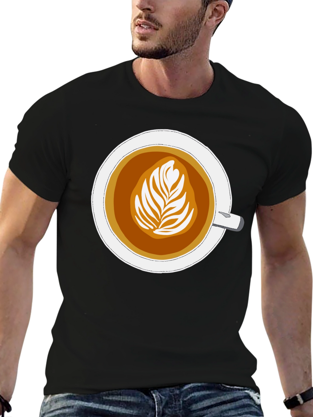 Latte Art Graphic Tee - Coffee Lovers Style