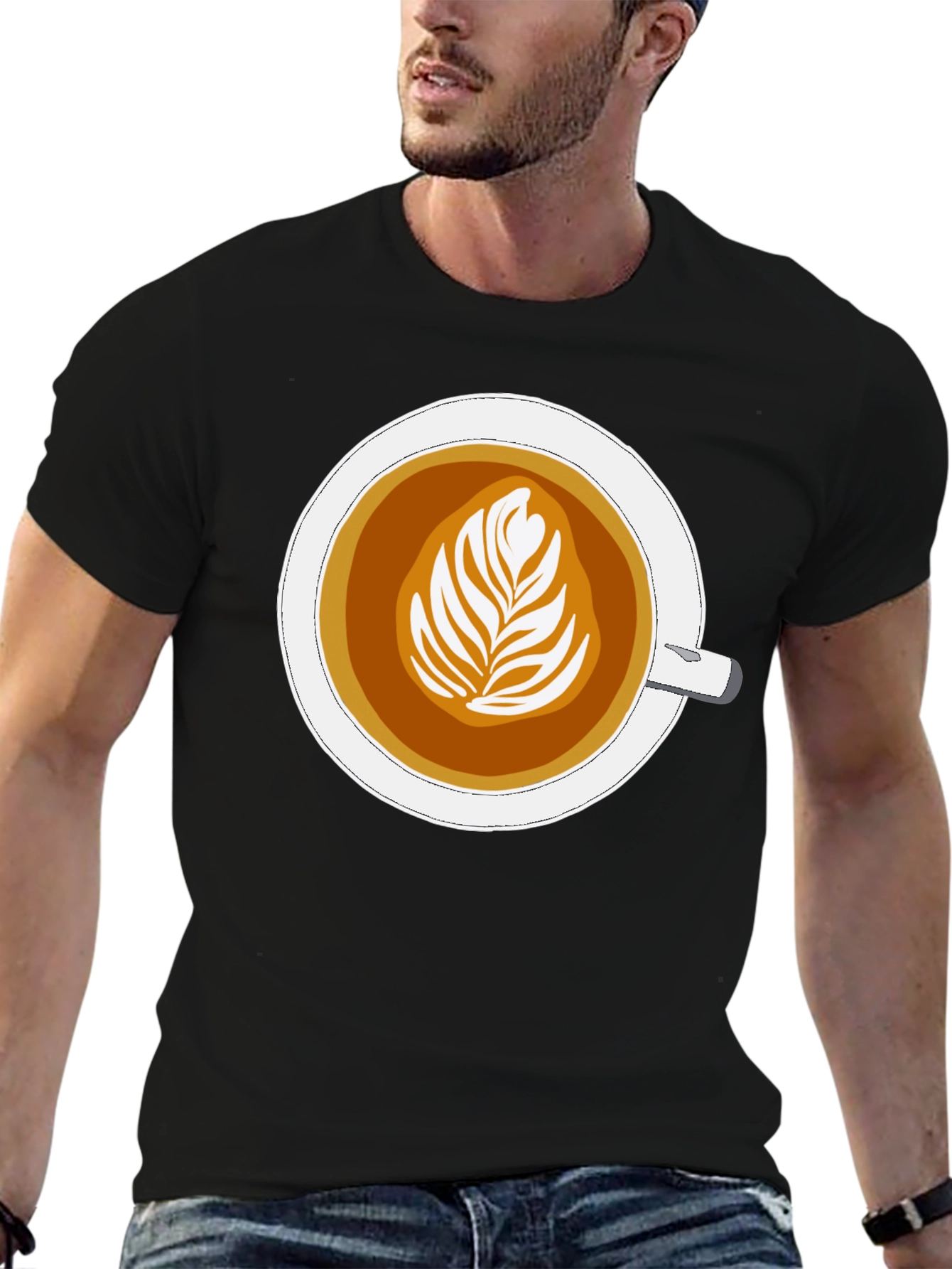 Latte Art Graphic Tee - Coffee Lovers Style