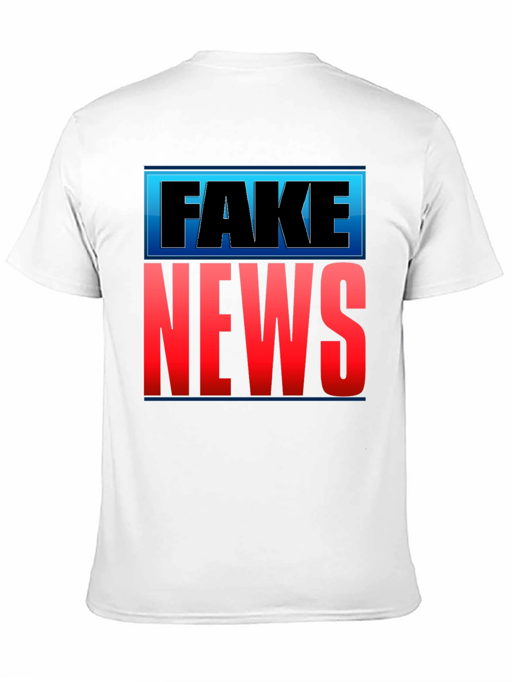 Fake News Graphic T-Shirt - Black Crew Neck