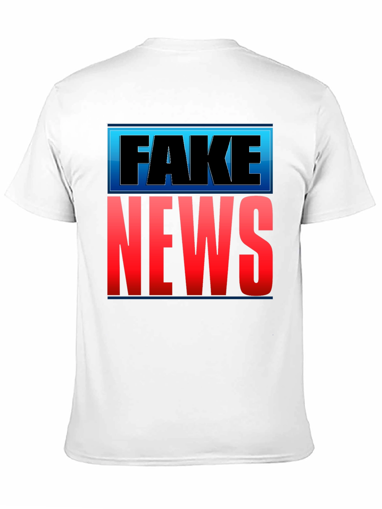 Fake News Graphic T-Shirt - Black Crew Neck