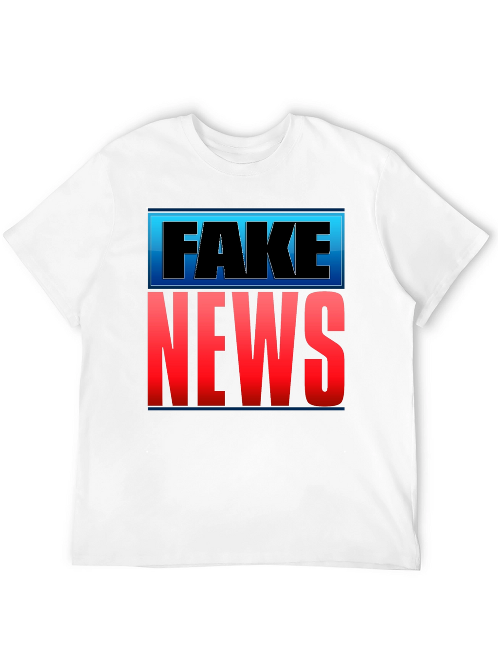 Fake News Graphic T-Shirt - Black Crew Neck
