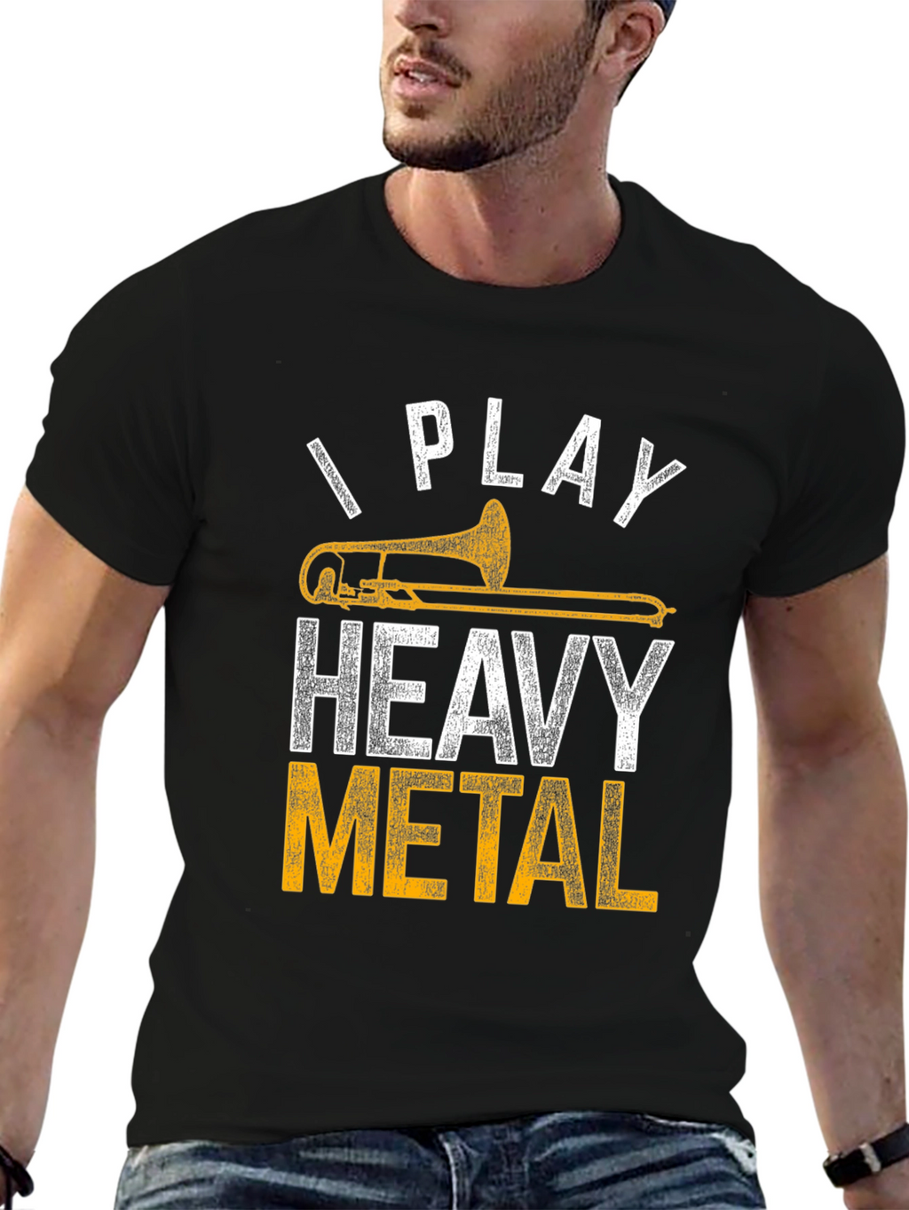 Heavy Metal Trombone Player Black T-Shirt