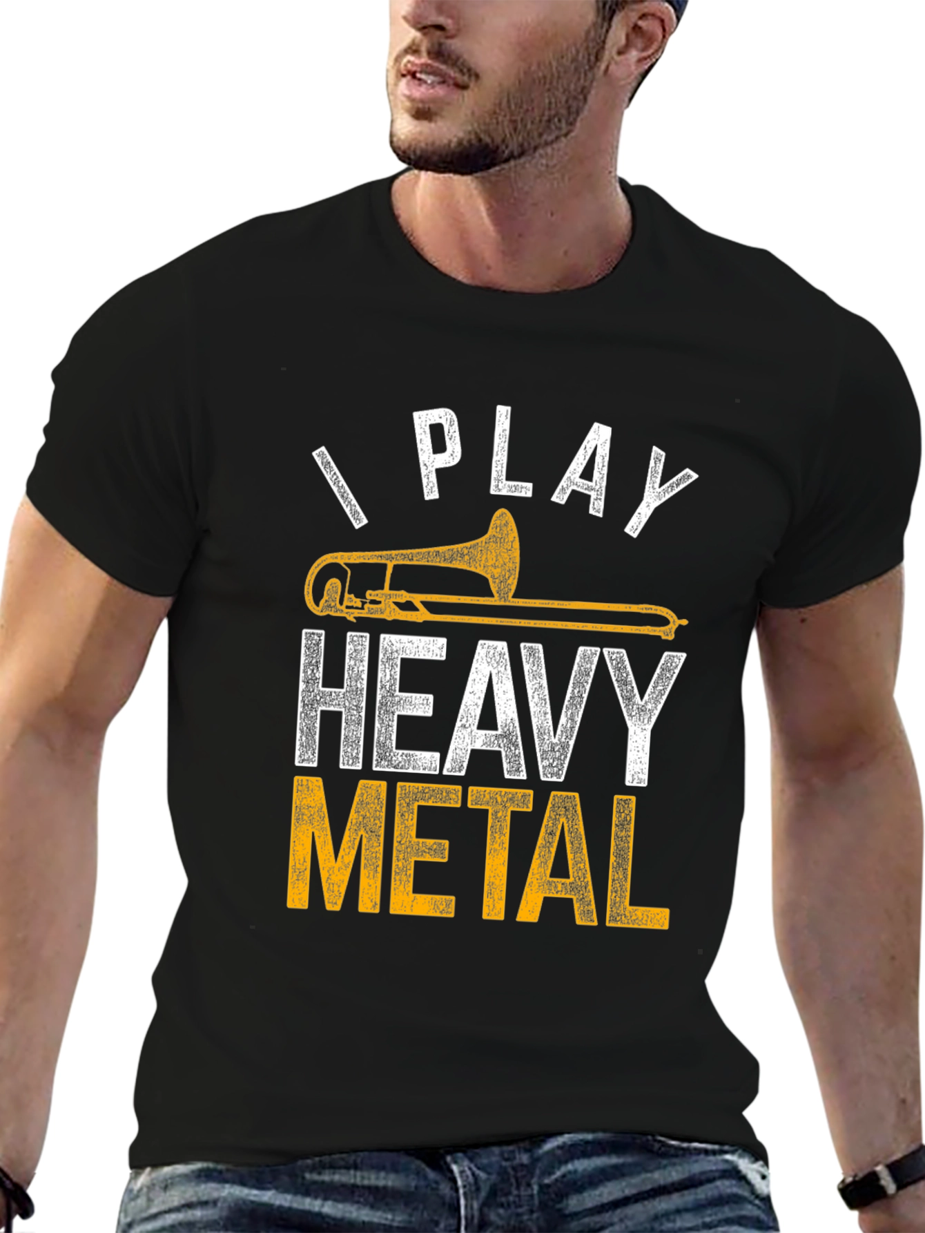 Heavy Metal Trombone Player Black T-Shirt