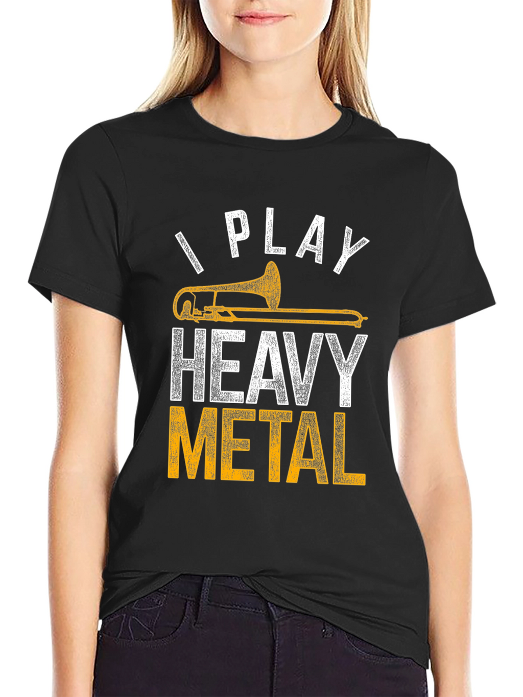Heavy Metal Trombone Player Black T-Shirt