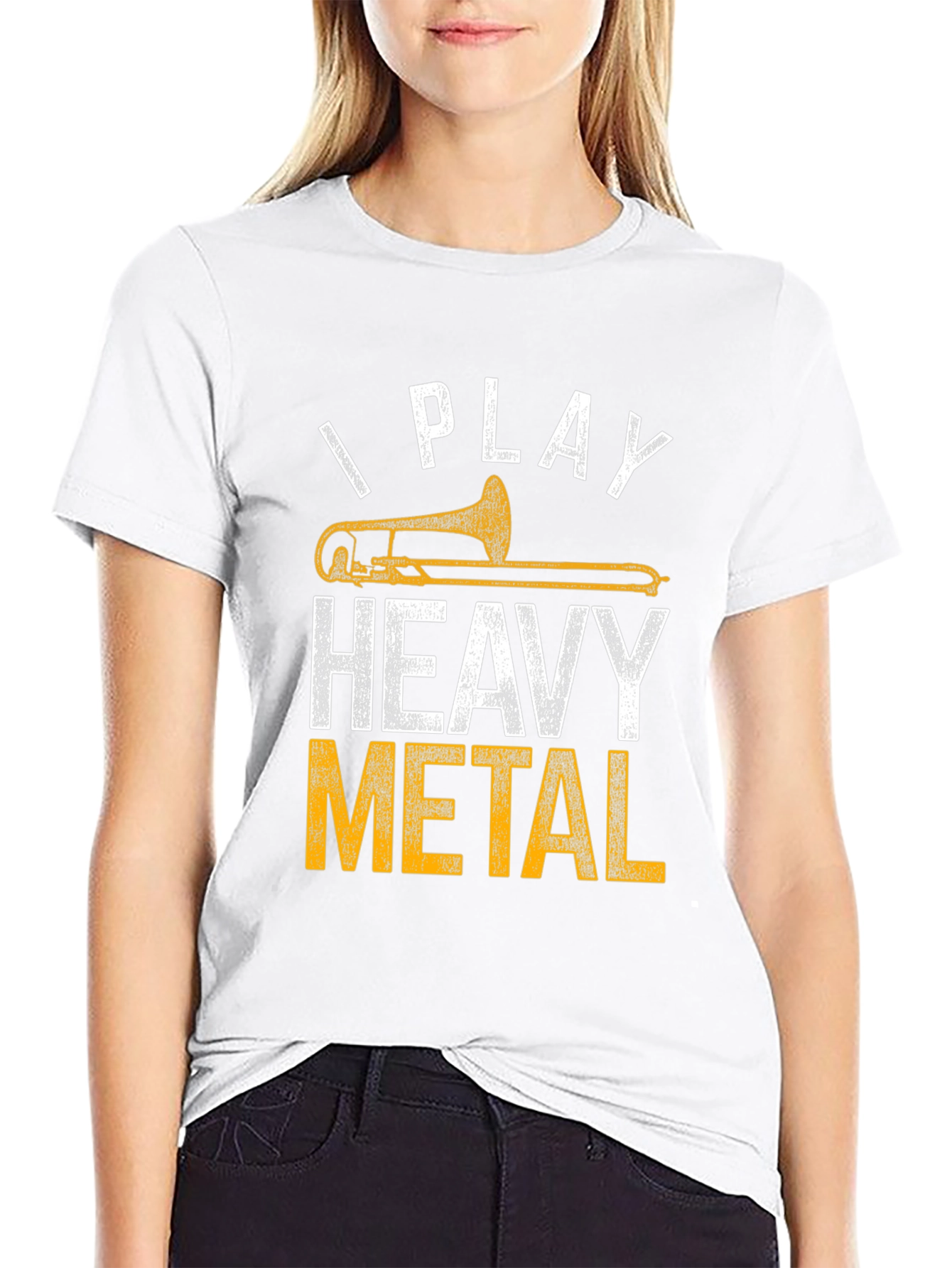 Heavy Metal Trombone Player Black T-Shirt