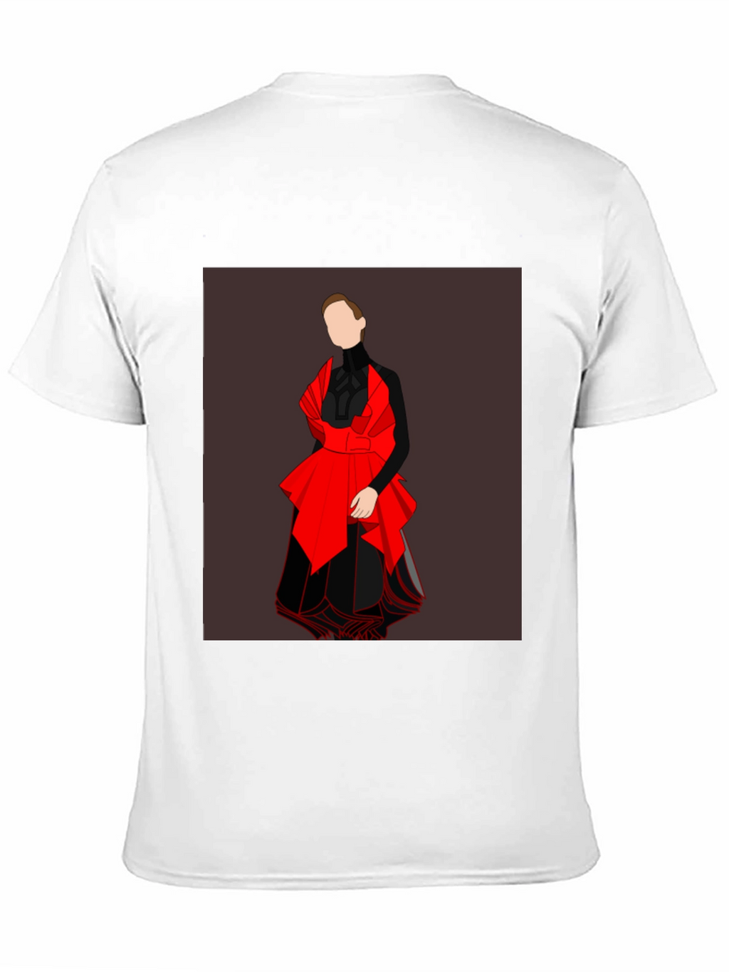 Black Graphic Tee - Abstract Red and Black Design