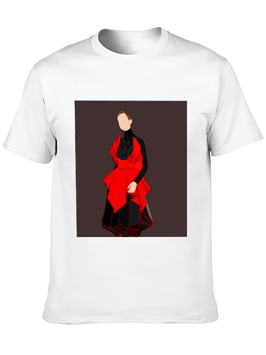Black Graphic Tee - Abstract Red and Black Design