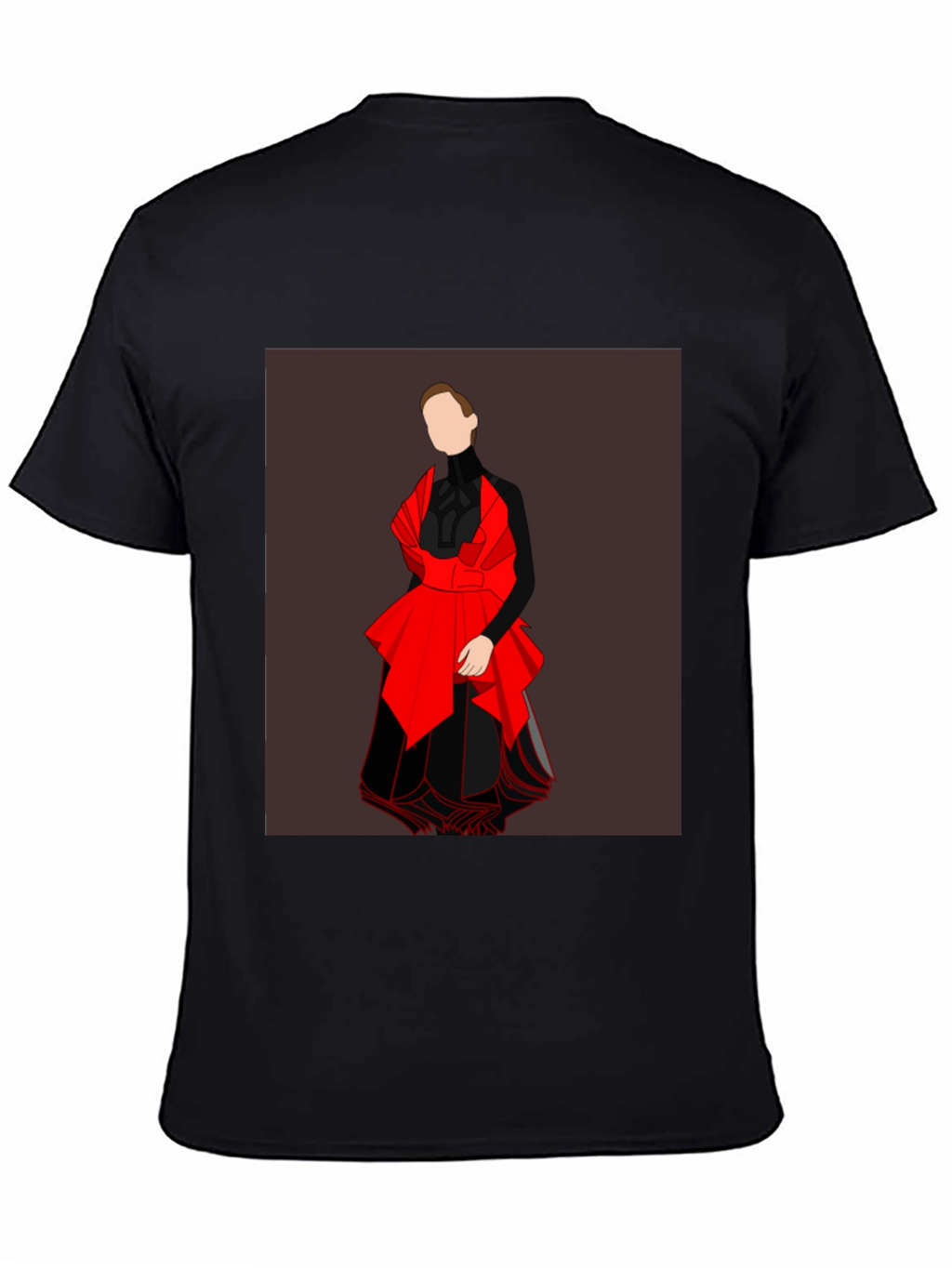 Black Graphic Tee - Abstract Red and Black Design