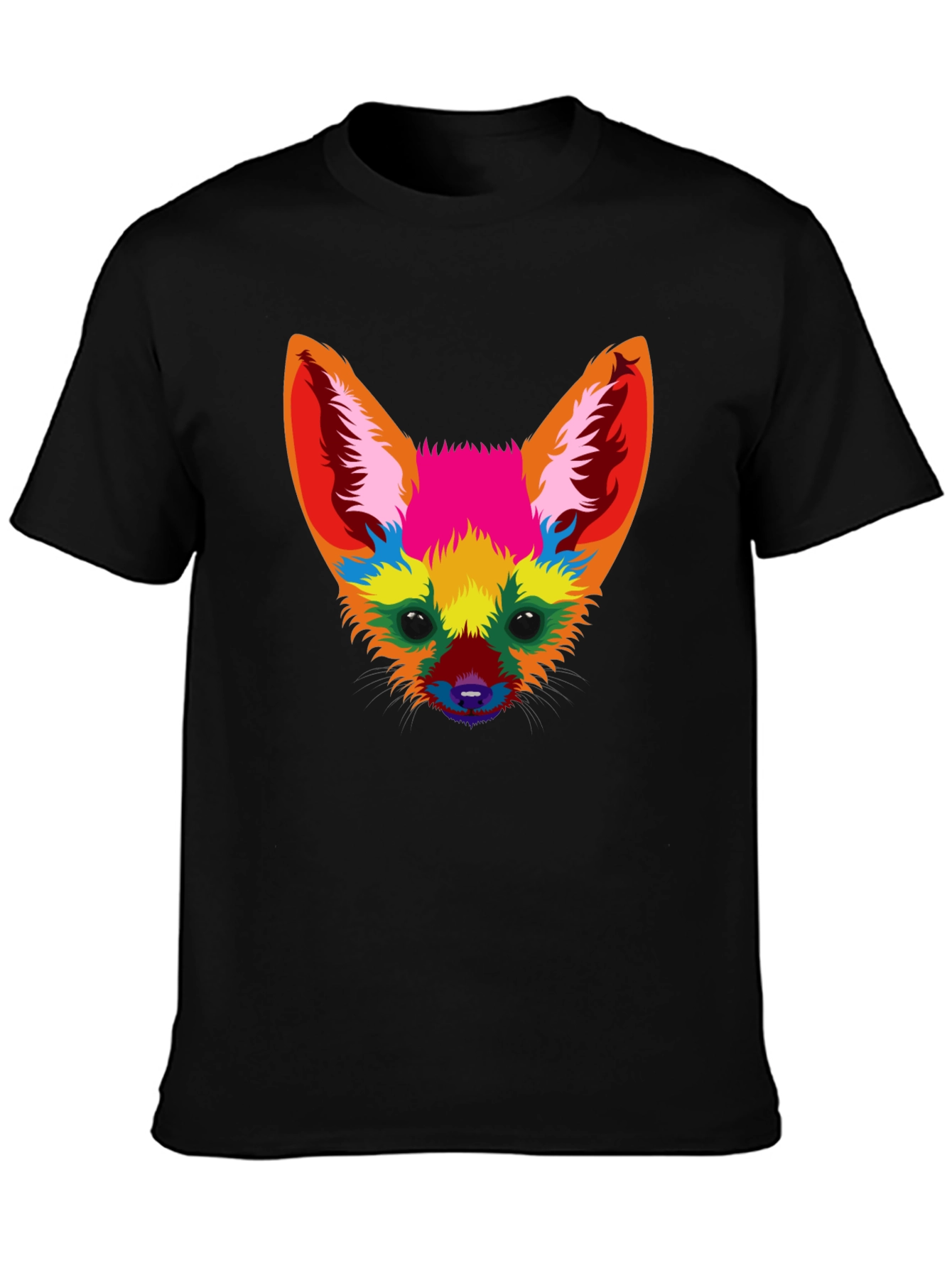 Colorful Fox Graphic T-Shirt - Artistic Animal Tee