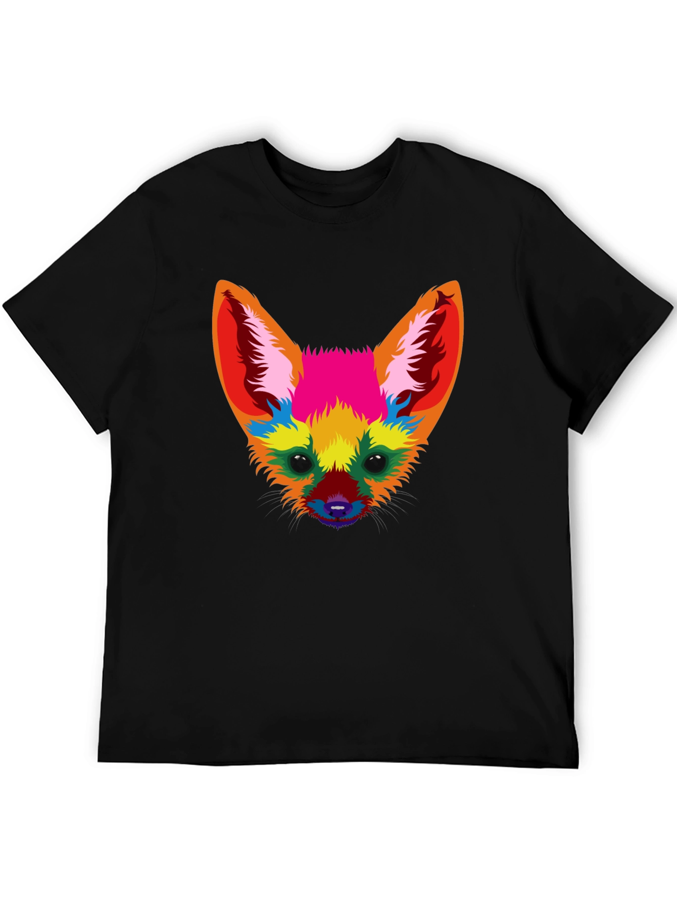 Colorful Fox Graphic T-Shirt - Artistic Animal Tee