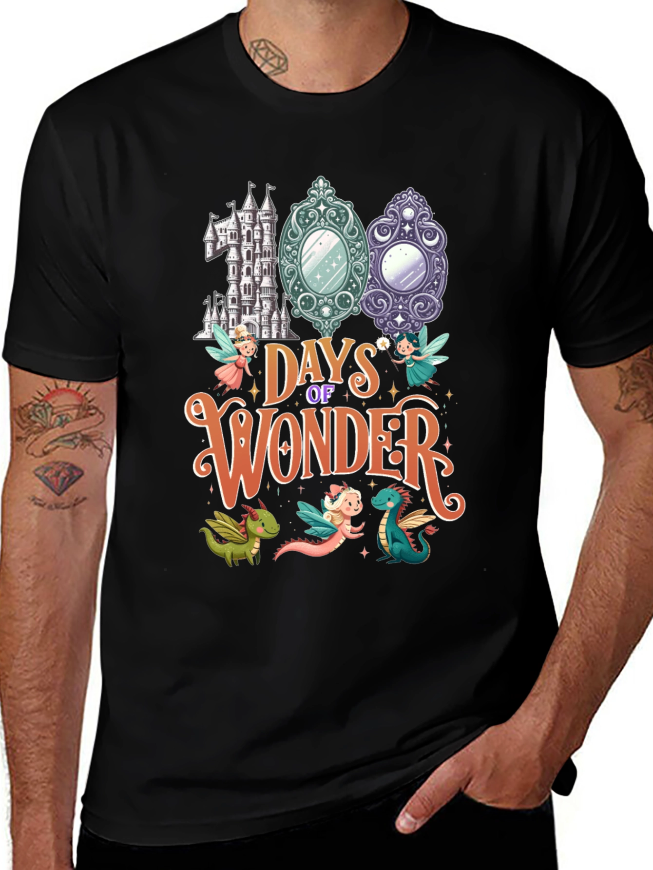 100 Days of Wonder Black T-Shirt