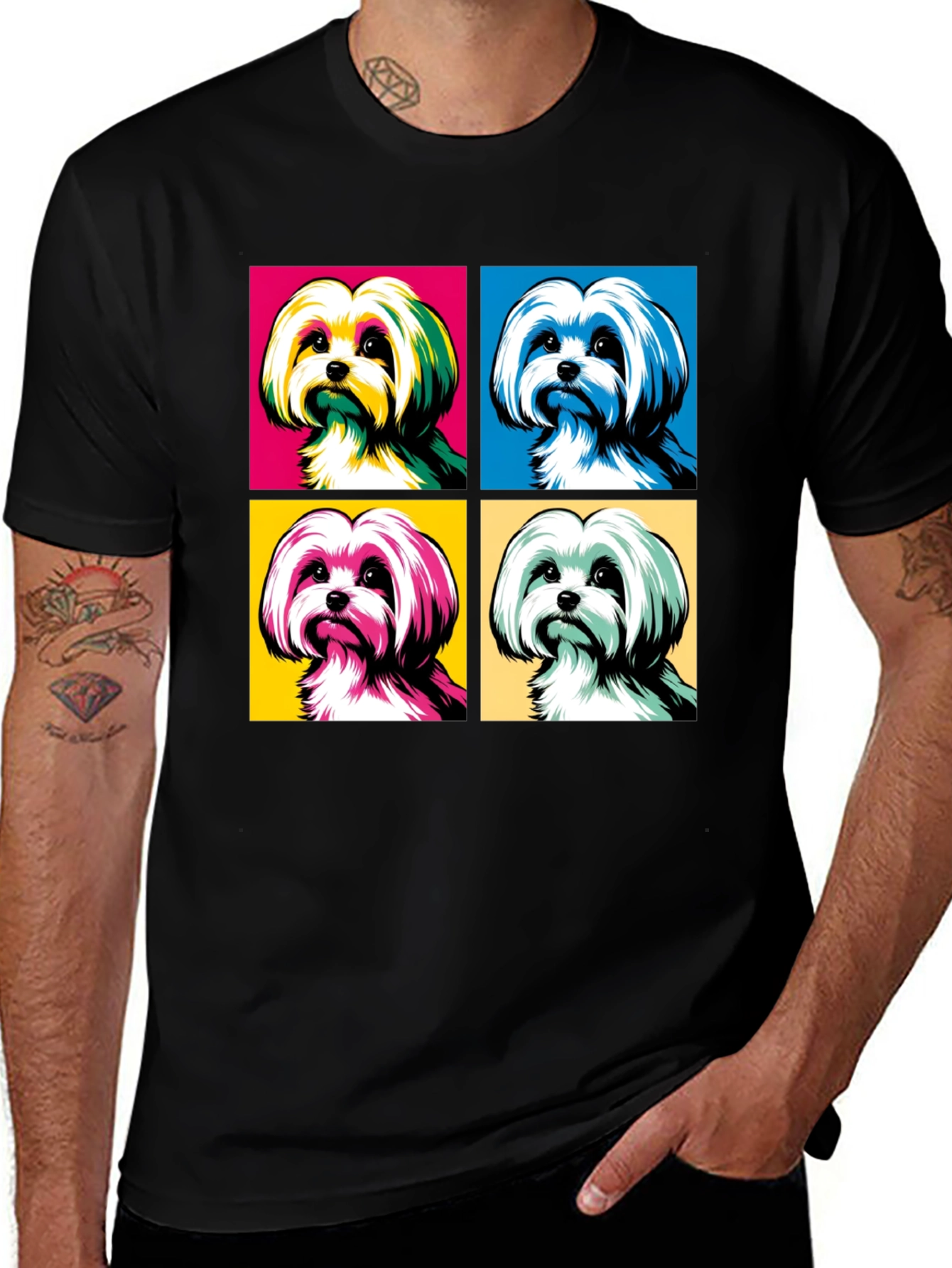 Pop Art Dog Graphic T-Shirt