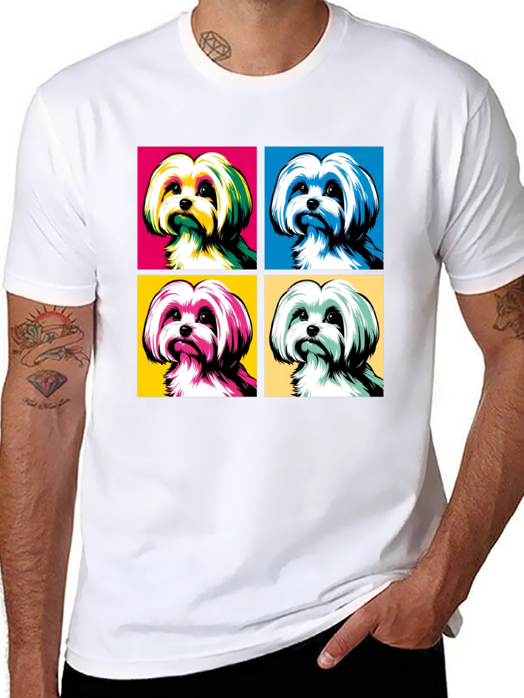 Pop Art Dog Graphic T-Shirt