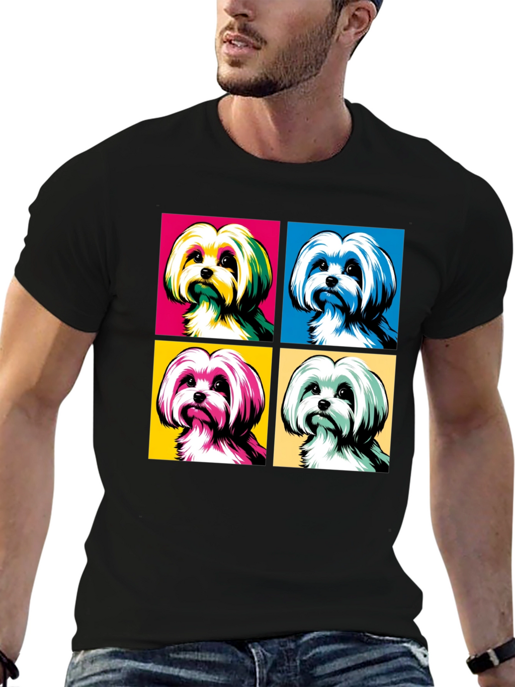 Pop Art Dog Graphic T-Shirt