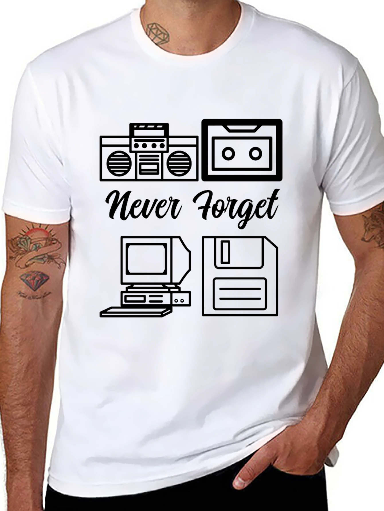 Retro Never Forget Tech T-Shirt