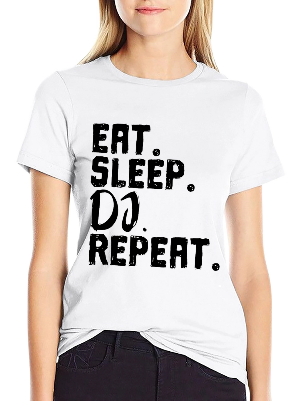 Eat Sleep DJ Repeat Black Graphic Tee