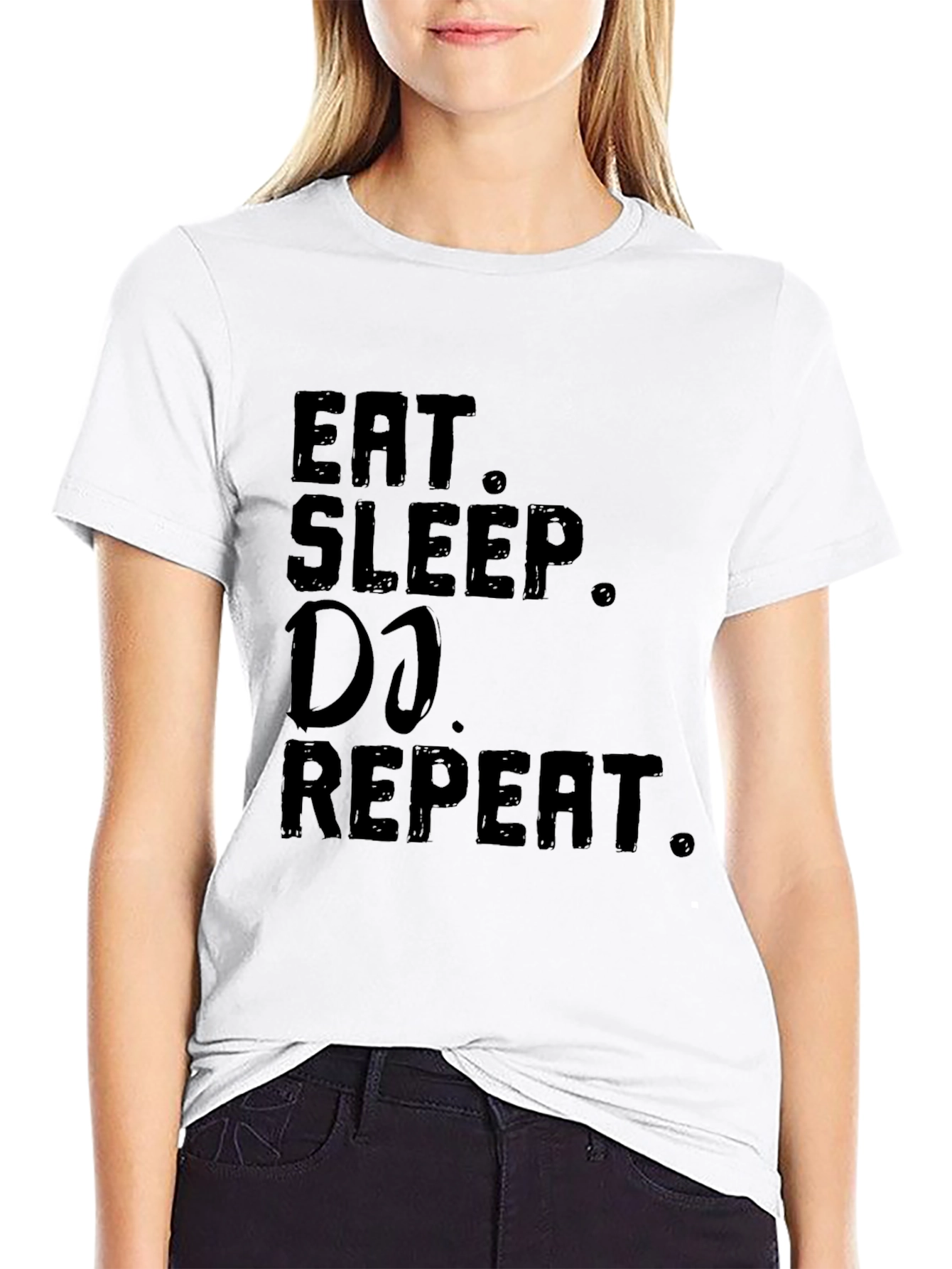 Eat Sleep DJ Repeat Black Graphic Tee