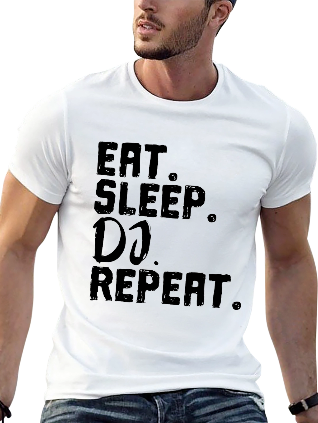 Eat Sleep DJ Repeat Black Graphic Tee