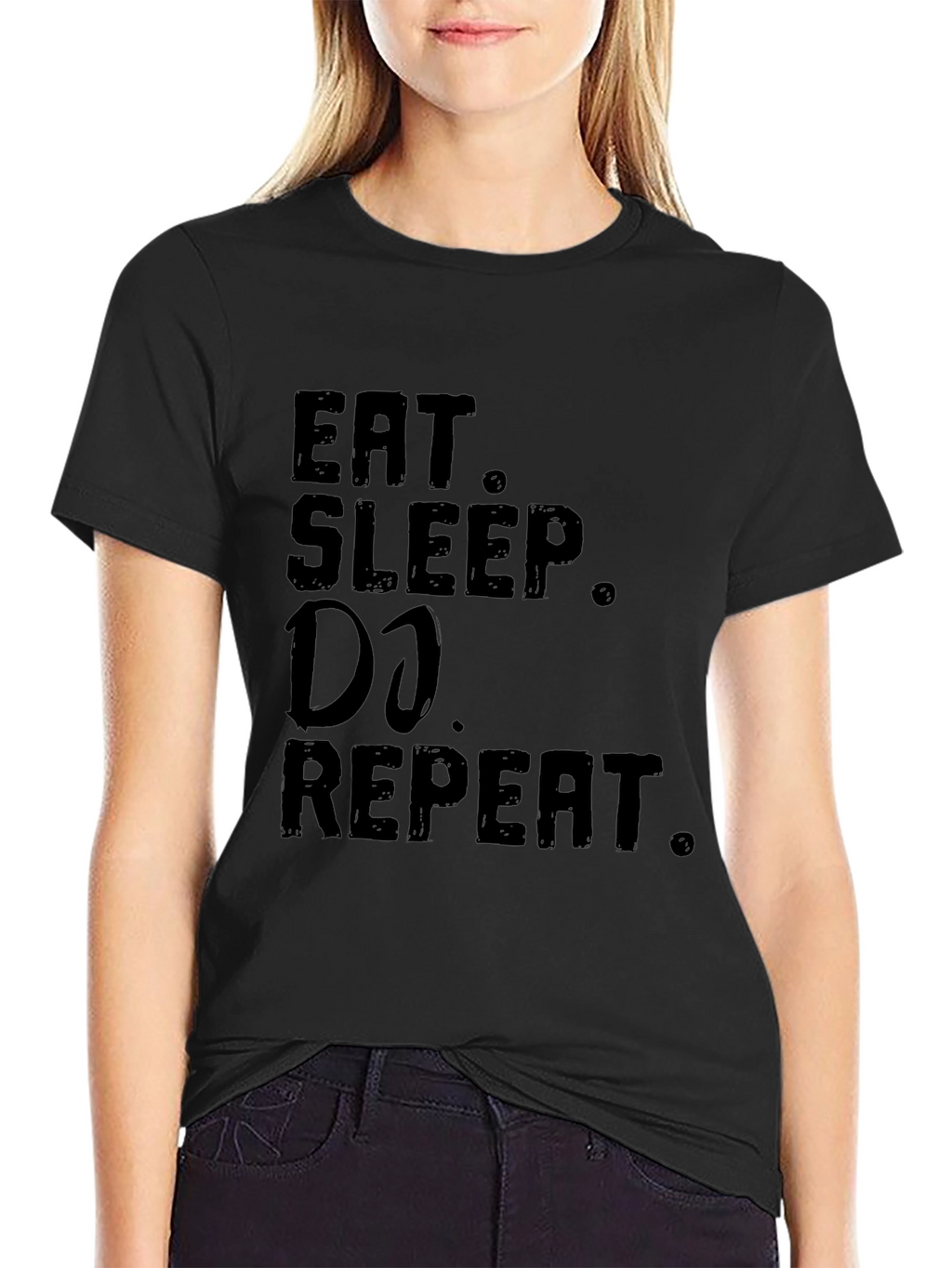 Eat Sleep DJ Repeat Black Graphic Tee