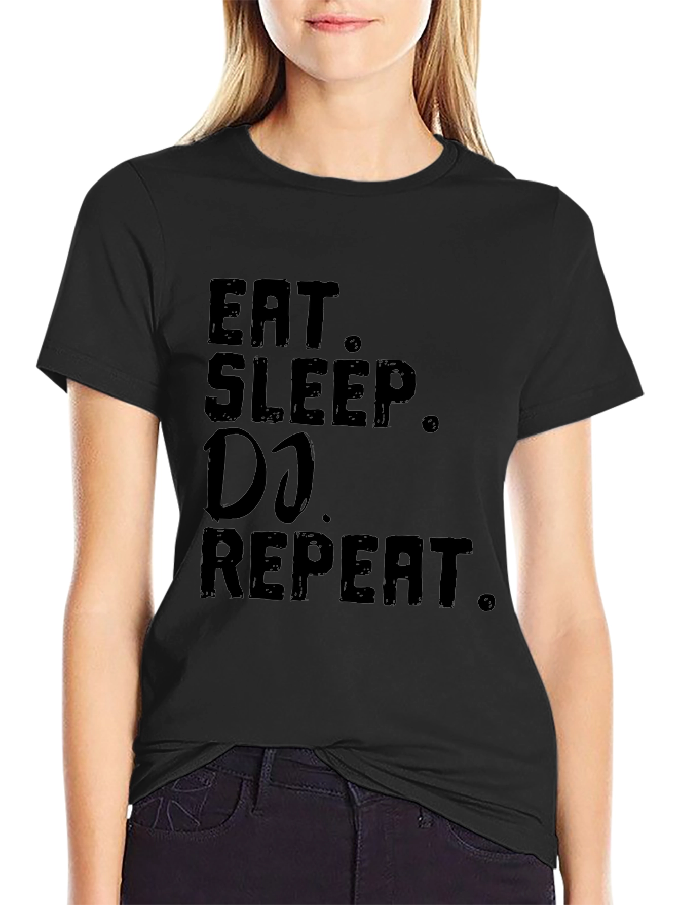 Eat Sleep DJ Repeat Black Graphic Tee