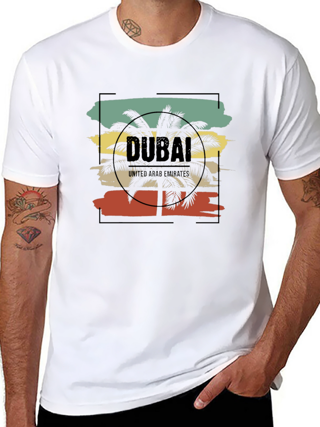 Dubai Palms T-Shirt - Retro Vacation Tee