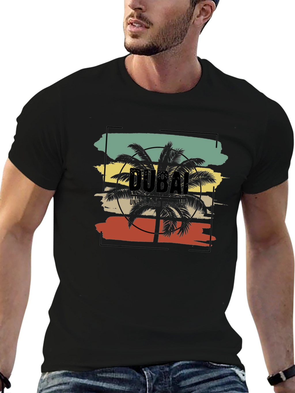 Dubai Palms T-Shirt - Retro Vacation Tee