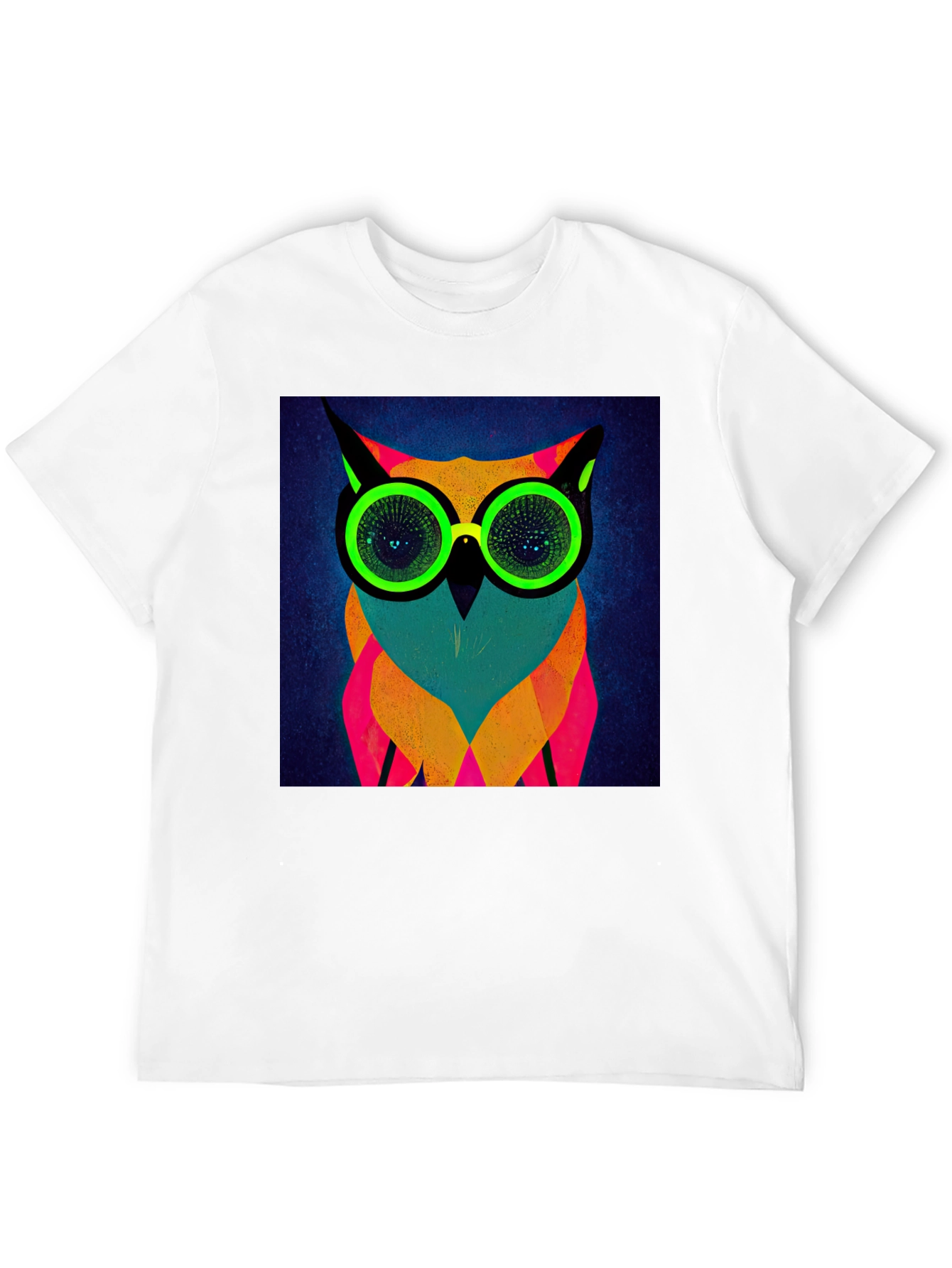 Neon Owl Graphic Tee - Modern Art T-Shirt