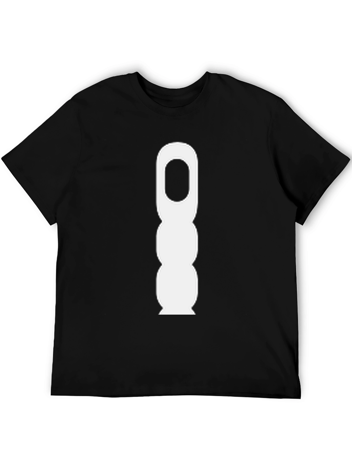 Black Tee with Abstract White Graphic