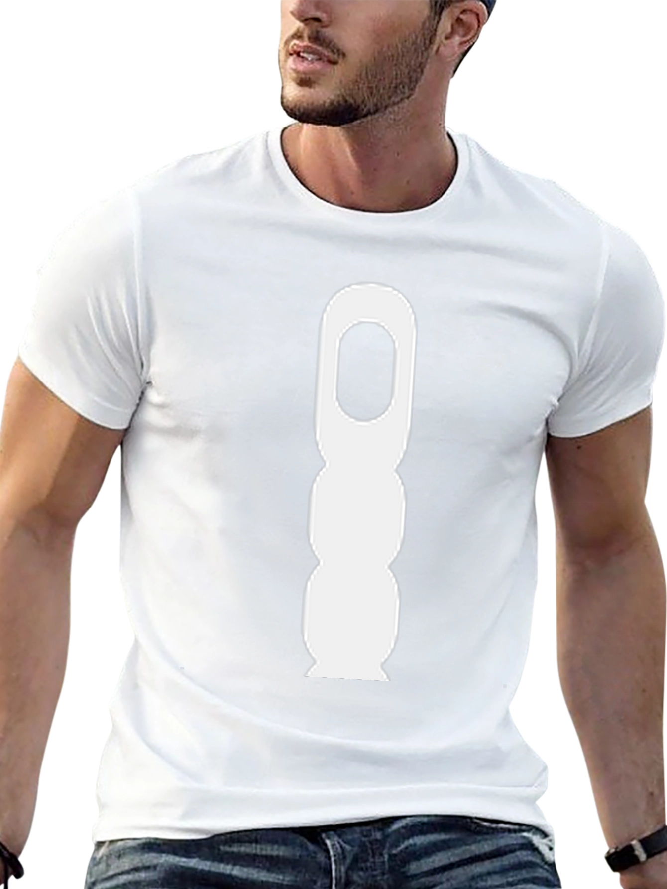 Black Tee with Abstract White Graphic
