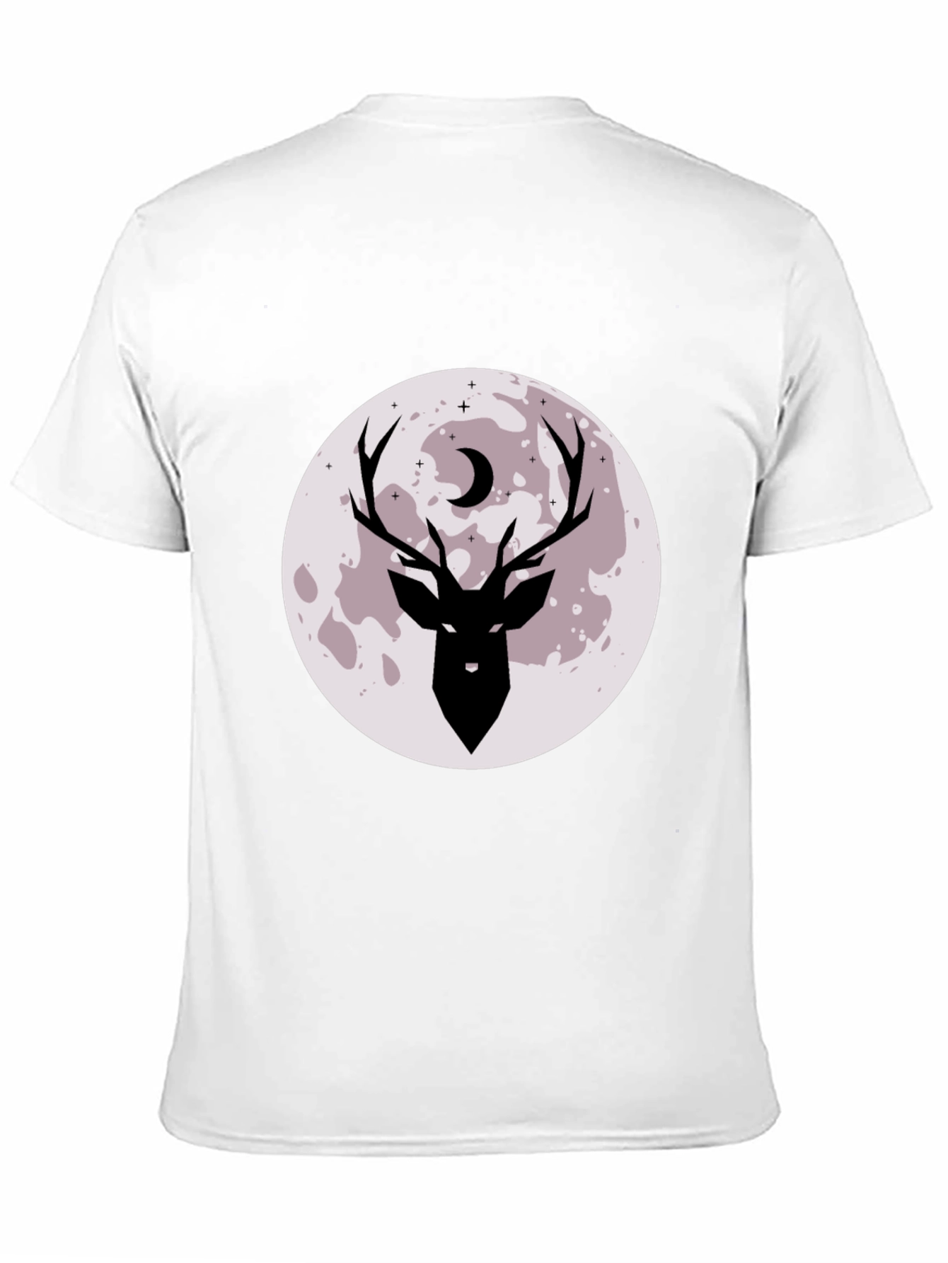 Mens Black Deer Moon Graphic Tee