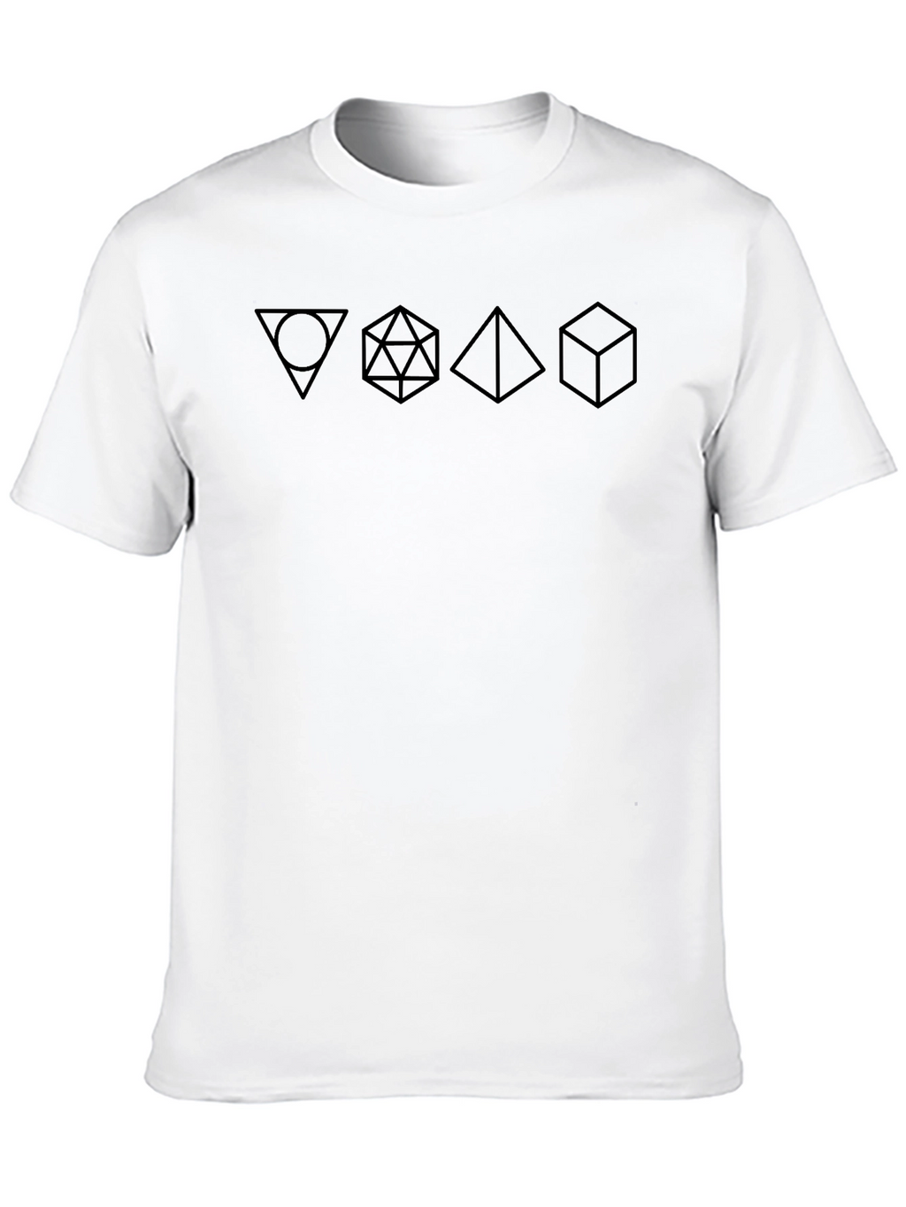 Polyhedral Shapes Tee - Minimalist Geometric Design