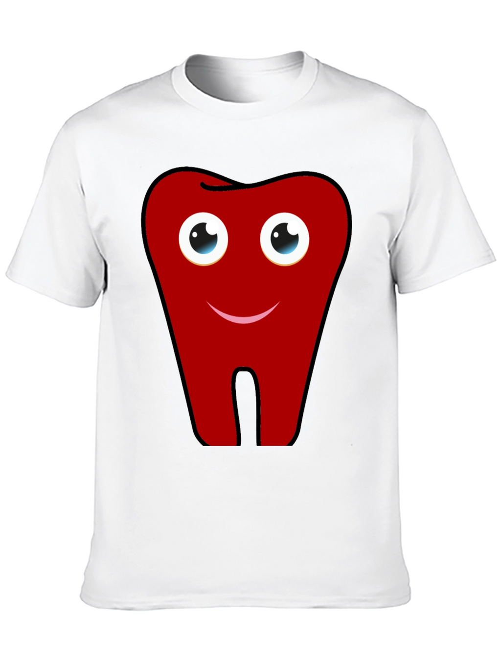 Fun Cartoon Tooth Graphic Print Black T-Shirt