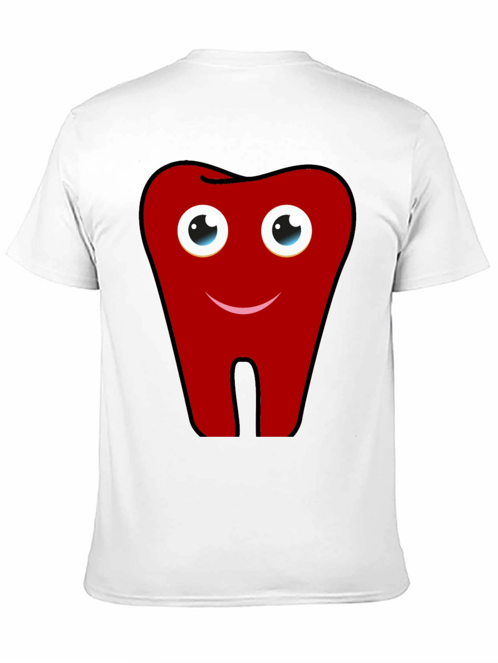 Fun Cartoon Tooth Graphic Print Black T-Shirt