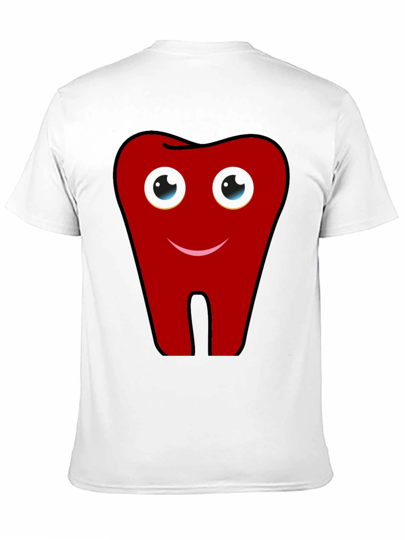 Fun Cartoon Tooth Graphic Print Black T-Shirt