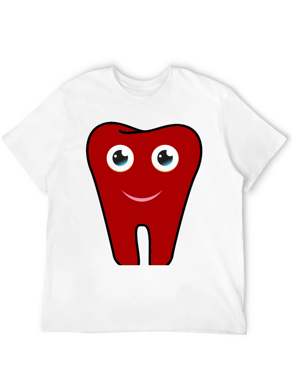 Fun Cartoon Tooth Graphic Print Black T-Shirt