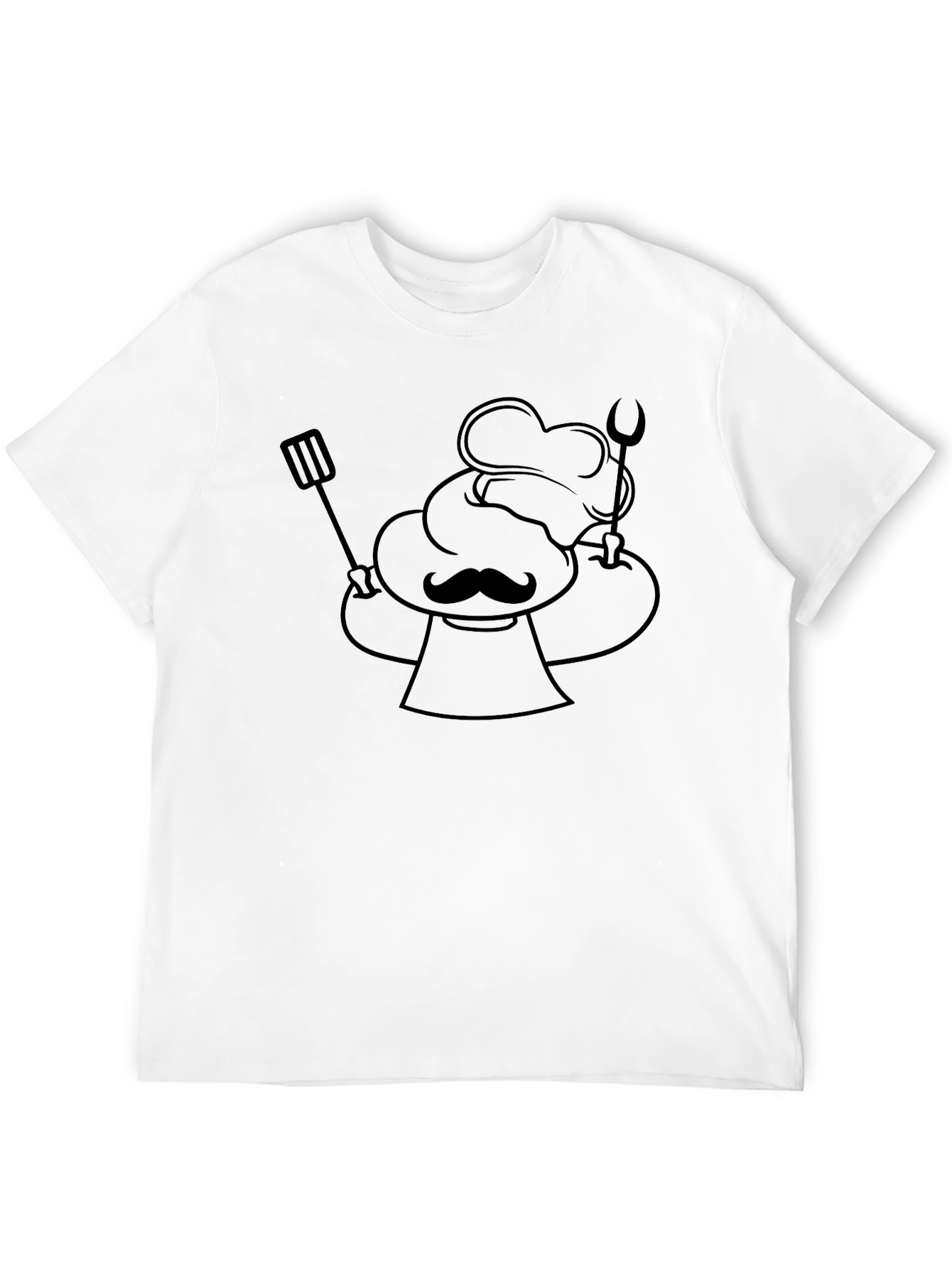 Chef with Utensils Graphic Tee - Black Casual Shirt