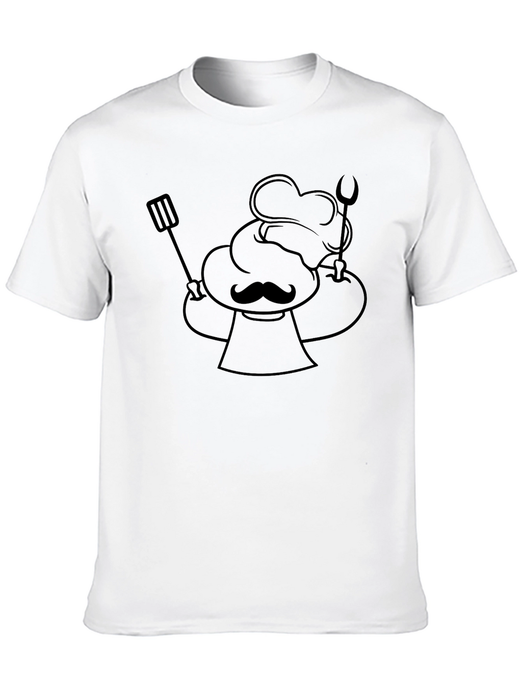Chef with Utensils Graphic Tee - Black Casual Shirt