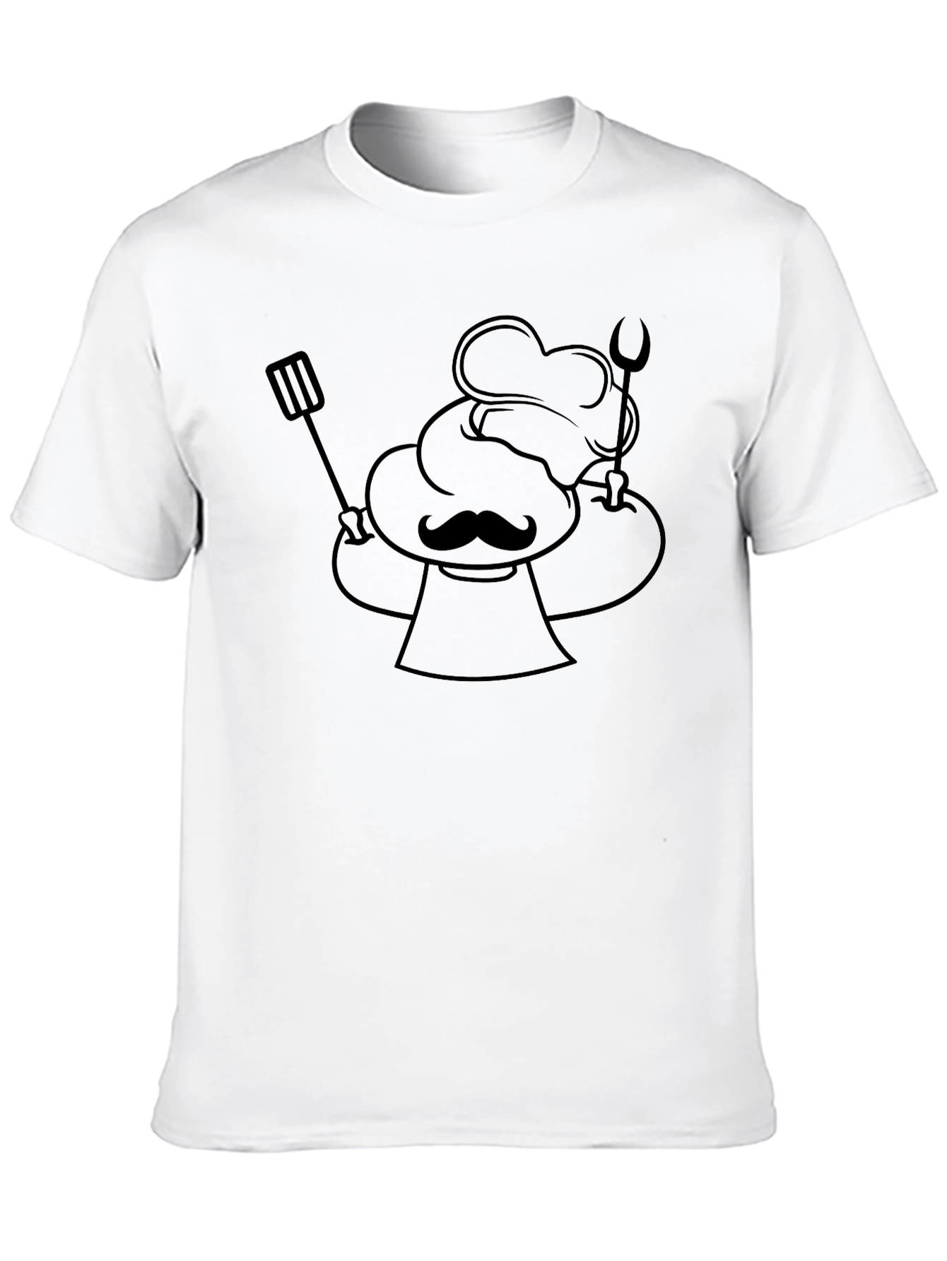 Chef with Utensils Graphic Tee - Black Casual Shirt