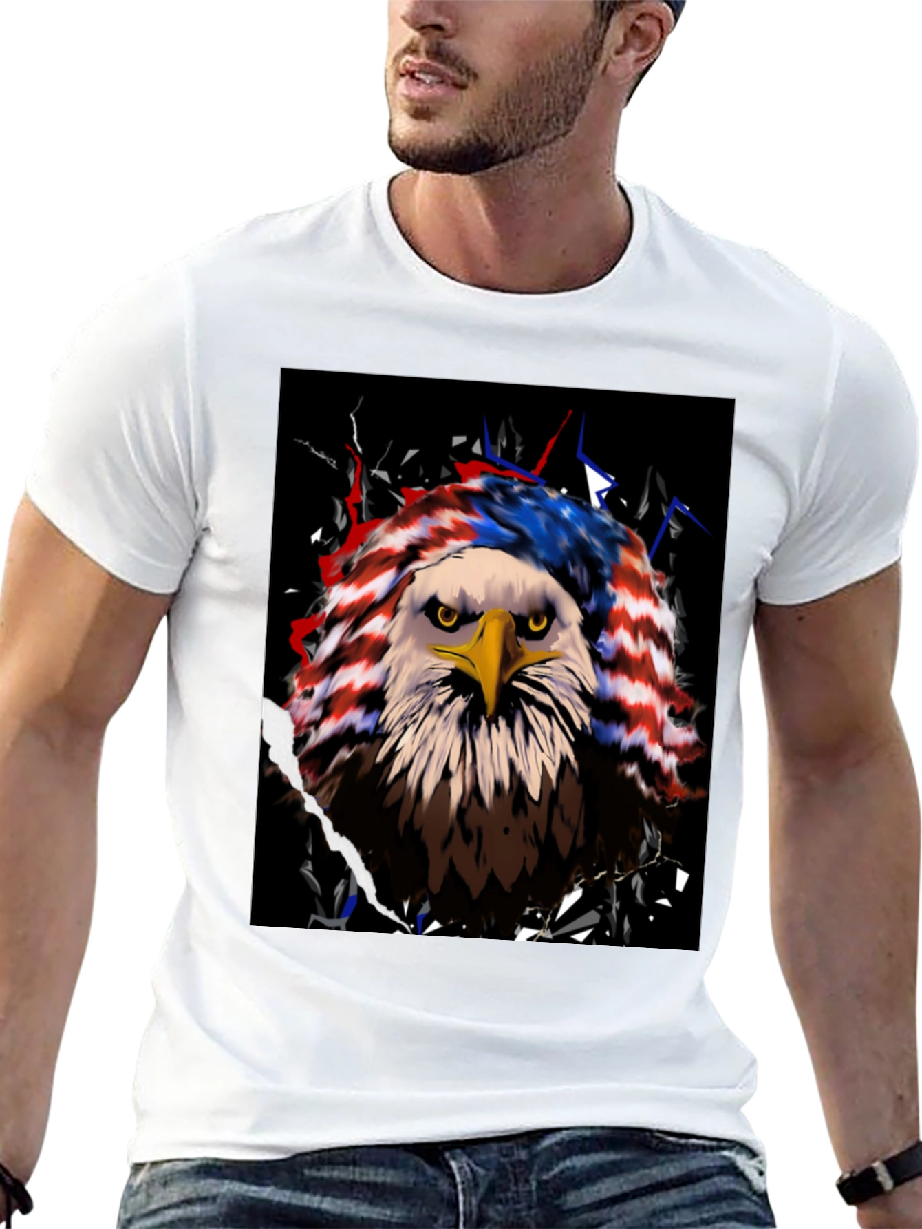 Eagle Flag Graphic Tee - Patriotic USA Pride